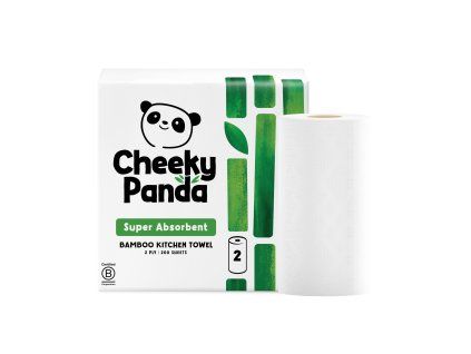 Cheeky Panda Jednorázové bambusové kuchyňské utěrky bílé 2 vrstvé balení 2 ks